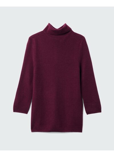 Col montant boutonné maille unie - Femme - PRUNELLIER