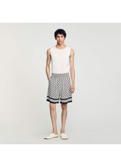 Bermuda fluide imprimé square cross