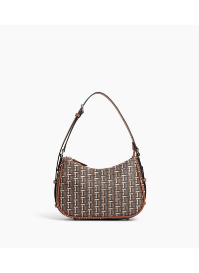 Petit sac porté épaule Camille en toile monogramme