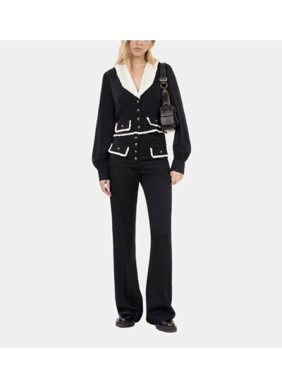 Top À Volants Noir Femme