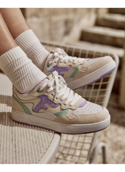 Baskets basses blanches & violet clair