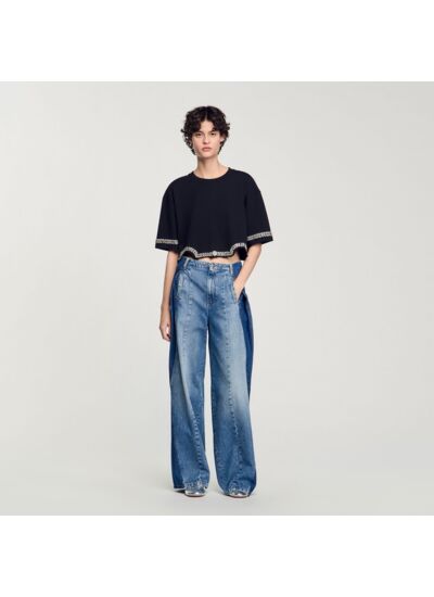 T-shirt court strassé