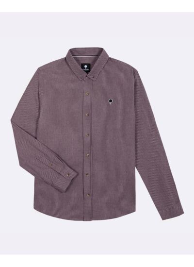 Chemise mauve à rayures