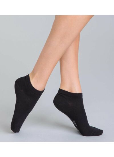 Lot de 2 socquettes courtes noires en coton Femme