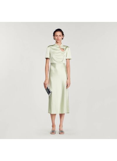 Robe longue satinée