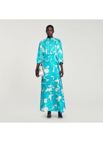 Robe longue fluide à imprimé fleuri