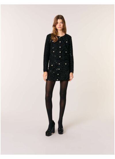 Cardigan court à sequins