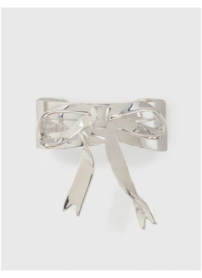 Manchette nœud argentée