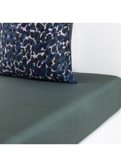 Kenzo - Drap housse en satin gris, K Pansa