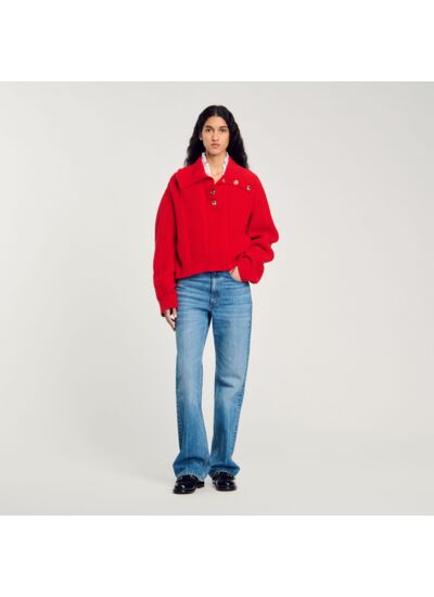 Pull à col boutonné