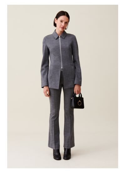 Veste cintrée zippée grise