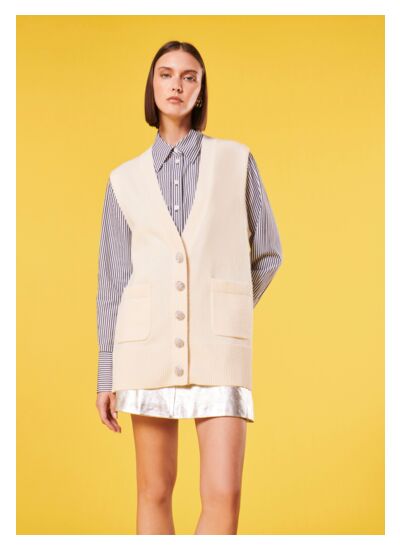 Gilet Ginny-Ecru en Laine