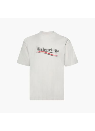 Balenciaga T-Shirt Political Campaign Pochoir Beige
