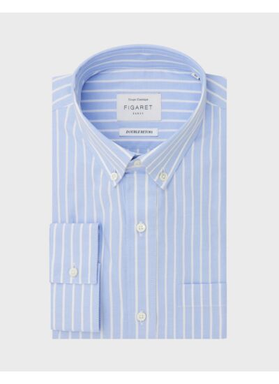 Chemise Classique rayée bleue
