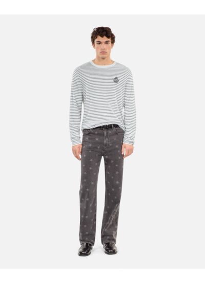 Pull Blason À Rayures En Laine Et Cachemire Homme