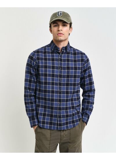 Chemise regular fit à chevrons et motif carreaux