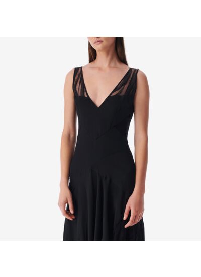 Robe En Soie Col V À Dentelle Judya
