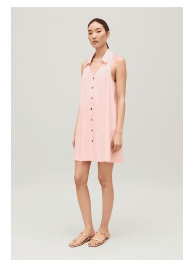 Robe courte babydoll boutonnée