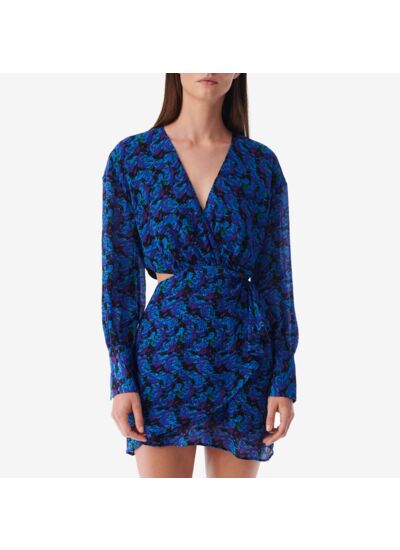 Robe Courte Imprimée Col V Nudica
