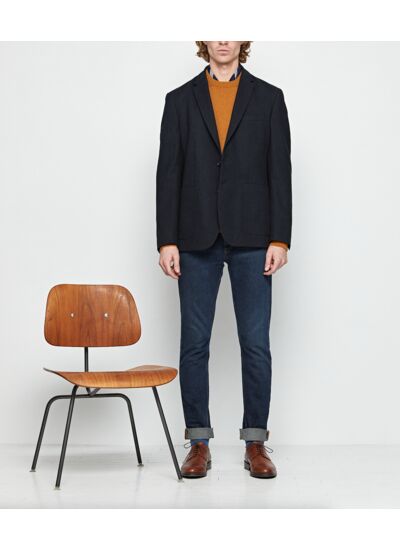Veste seule Heaton en flanelle Navy