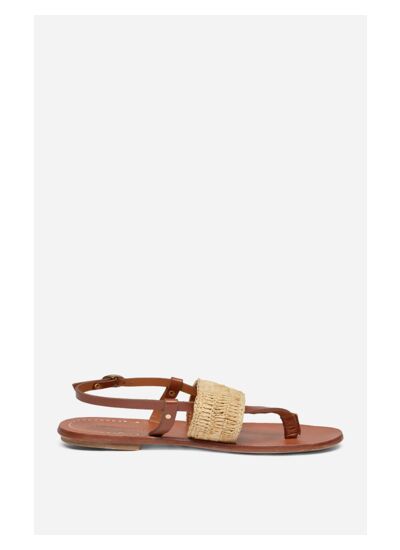SANDALES PLATES Sandales En Raphia