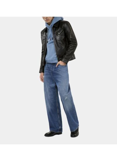 Blouson En Cuir Noir Homme