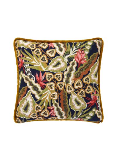 Yves Delorme - Housse de coussin en tapisserie de coton vert, Bergame