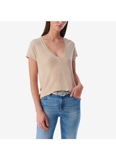 T-Shirt En Lin Col V Rodeo