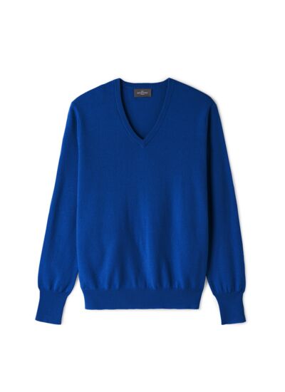 Pull col V classique - Homme - BLEU APNEE