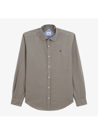 Chemise imprimé géométrique bleu foncé