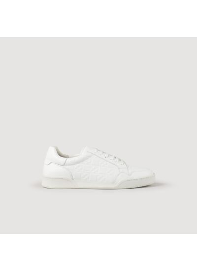Sneakers en cuir embossé square cross