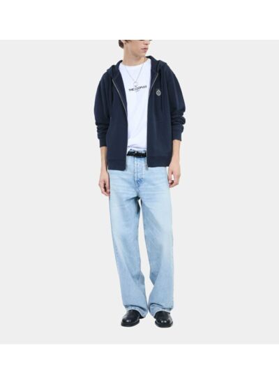 Sweatshirt À Capuche Blason Bleu Homme