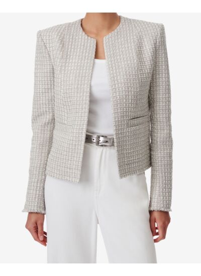 Veste En Tweed Argenté Joulia