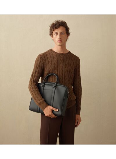 Porte documents 15" Charles en cuir grainé petit modèle