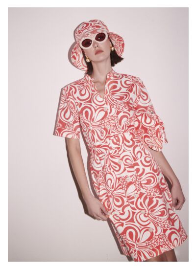 Robe Rosemarine-Corail en Coton