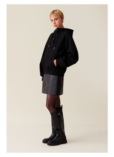 Sweatshirt capuche oversize noir