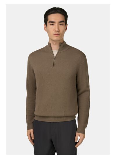 Pull Demi Zip En Maille De Laine Mérinos