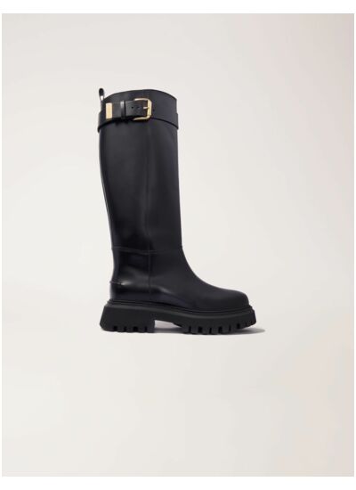 Bottes en cuir à boucle