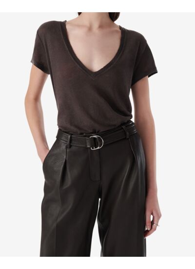 T-Shirt En Lin Col V Rodeo