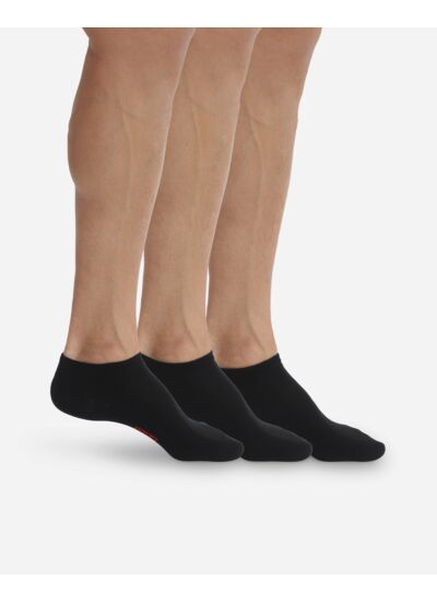 Lot de 3 paires de socquettes invisibles noires Homme