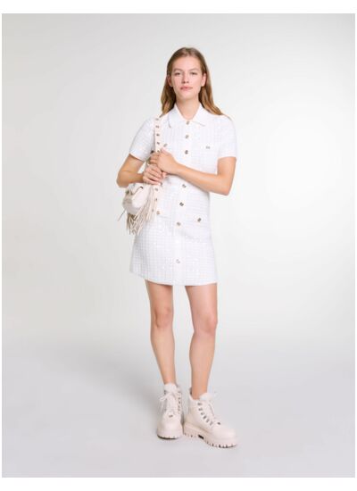 Robe courte en maille à sequins