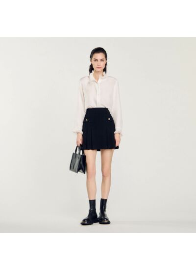 Jupe plissée en tweed