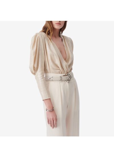 Top En Lin Lurex Col V Croisé Clarone
