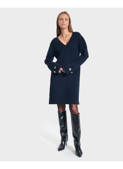 Robe Maille Rigatoni Nocturne en Laine