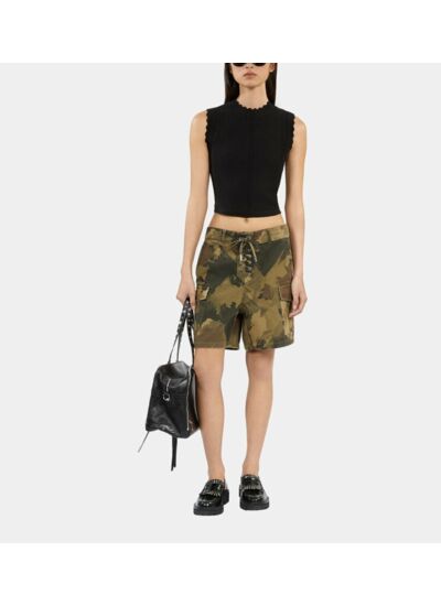 Short Camouflage En Denim Femme