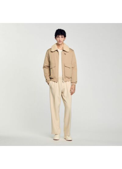 Blouson aviateur à col mouton