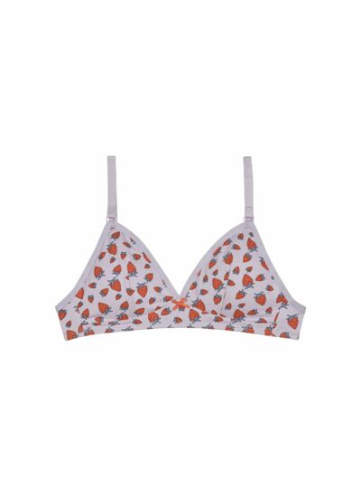 Soutien-gorge triangle coton stretch sans armature Fraises Les Pockets
