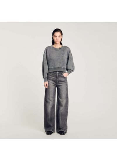 Sweatshirt à col bijoux