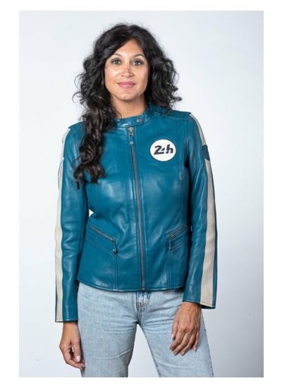 Blouson Cuir 24h Le Mans Femme Amanda jaune
