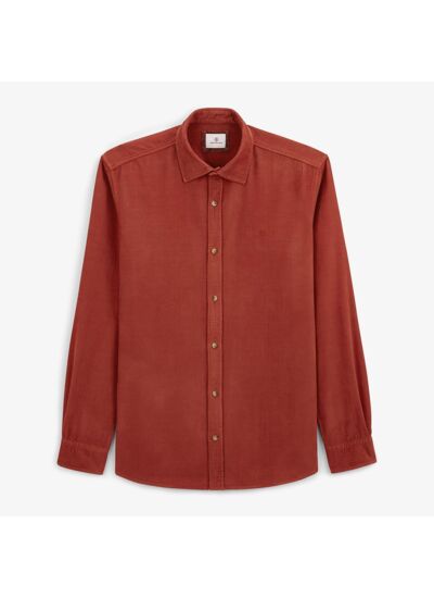 Chemise en velours rouge courge